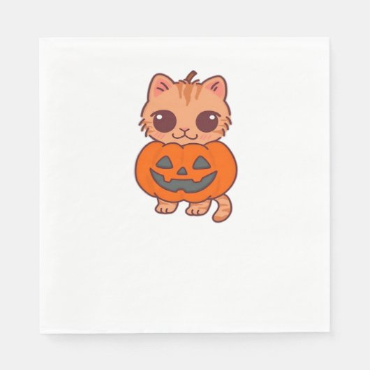 かわいいハロウィン猫Tシャツ – 2かわいい猫Holdi スタンダードランチョンナプキン (正面)