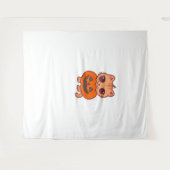 かわいいハロウィン猫Tシャツ – 2かわいい猫Holdi タペストリー (正面(横))