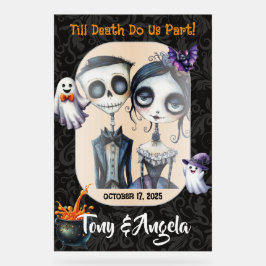 かわいいハロウィン結婚のウェルカムサイン アクリルサイン