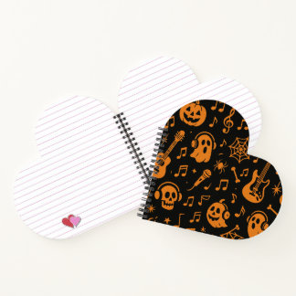 かわいいハロウィン音楽ハートノート ノートブック