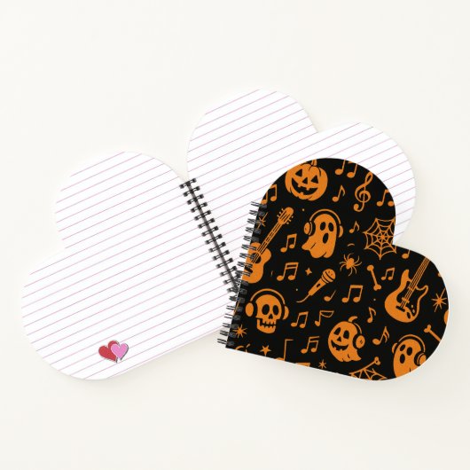かわいいハロウィン音楽ハートノート ノートブック (内部)
