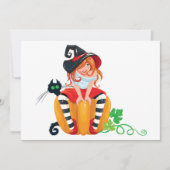 かわいいハロウィン魔女の招待状 招待状 (正面)