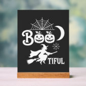 かわいいハロウィン魔女の月デザイン_1 アクリルサイン (ニュートラル)