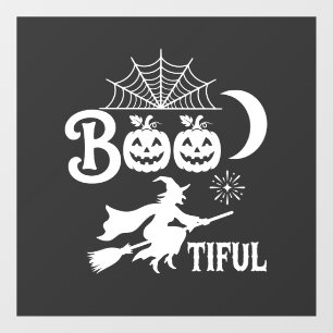 かわいいハロウィン魔女の月デザイン_1 ウィンドウサイン
