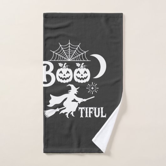 かわいいハロウィン魔女の月デザイン_1 ハンドタオル (ハンドタオル)
