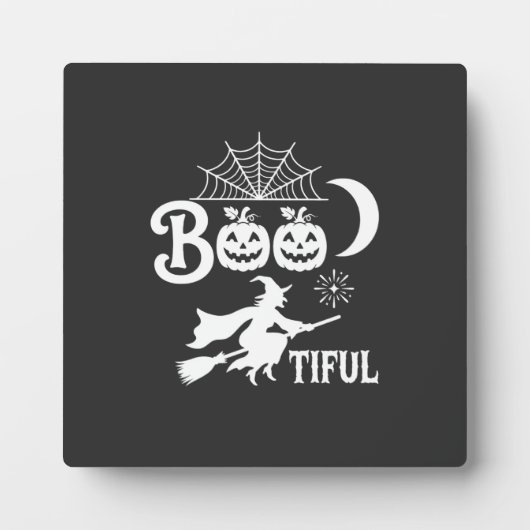 かわいいハロウィン魔女の月デザイン_1 フォトプラーク (正面)