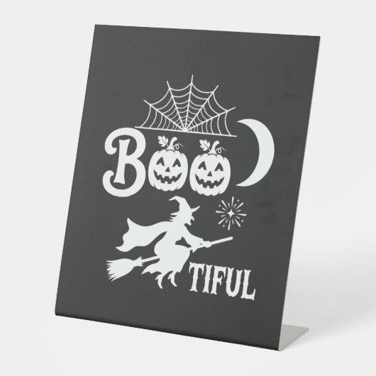 かわいいハロウィン魔女の月デザイン_1 台座サイン (正面)