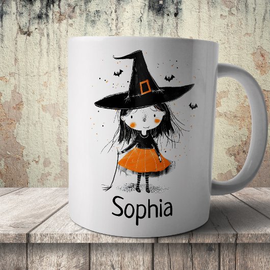 かわいいハロウィン魔女イラスト コーヒーマグカップ
