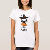かわいいハロウィン魔女イラスト Tシャツ (正面)