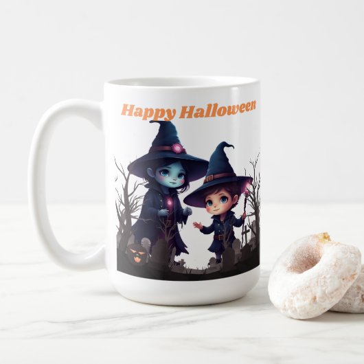 かわいいハロウィン魔女マグ コーヒーマグカップ (ドーナツ)