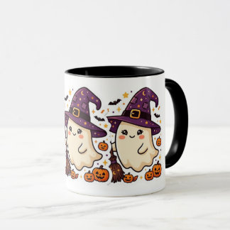 かわいいハロウィン魔女幽霊パンプキンマグ マグカップ