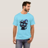 かわいいハロウィン魔女猫カボチャ帽子ステッカー ✨🐾🎃 Tシャツ (正面フル)