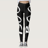 かわいいハロウィン黒と白のブー台本 レギンス (正面)