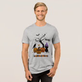 かわいいハロウィン黒猫とかぼちゃ トライブレンドＴシャツ (正面全面)