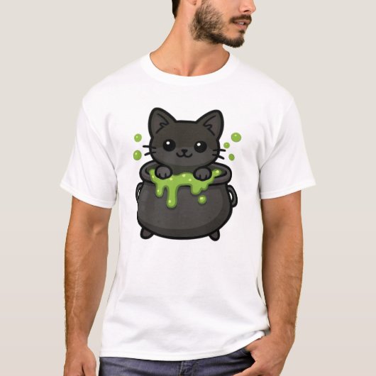 かわいいハロウィン黒猫クラシックTシャツ Tシャツ (正面)