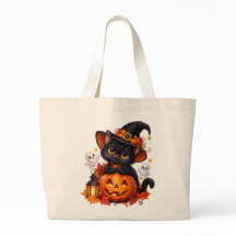 かわいいハロウィン黒猫トートバッグ