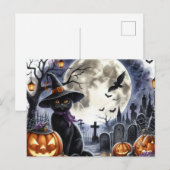 かわいいハロウィン黒猫ポストカード ポストカード (正面/裏面)