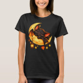 かわいいハロウィン黒猫月 Tシャツ (正面)