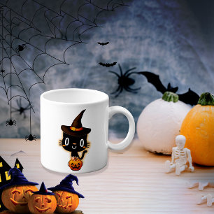 かわいいハロウィン黒猫 マグカップ