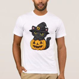 かわいいハロウィン黒猫 Tシャツ