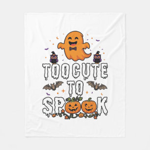 かわいいハロウィン オレンジ色の幽霊のかぼちゃ コウモリ フリースブランケット