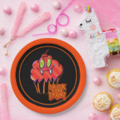 かわいいハロウィン オレンジ ヴァンパイア ケーキ 紙皿 (パーティー)