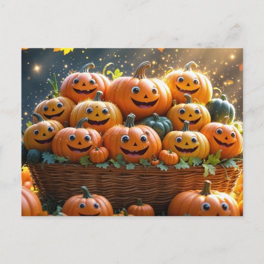 かわいいハロウィン カボチャ ポストカード (正面)