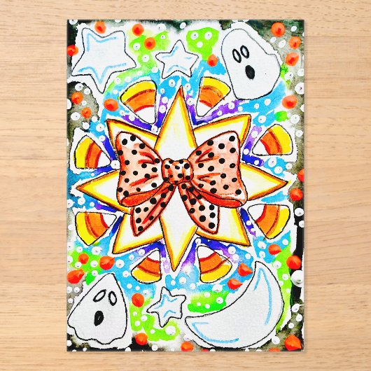 かわいいハロウィン キャンディコーン アクリル招待状 (正面)
