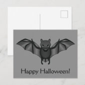 かわいいハロウィン コウモリのイラスト ポストカード (正面/裏面)