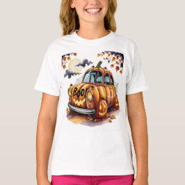 かわいいハロウィン・ジャック・オ・ランタン・パンプキンカー・スプーキー Tシャツ