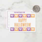 かわいいハロウィン タイポグラフィ ライン ミニカード ノートカード (正面/裏面インサイチュ)