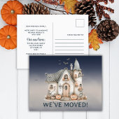 かわいいハロウィン・テーマの幽霊屋敷 引っ越し先住所変更のお知らせ 案内ポストカード