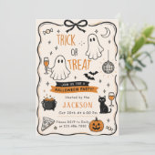 かわいいハロウィン トリック オア トリート 招待状 (スタンド正面)