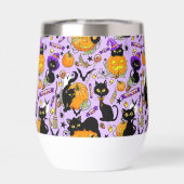 かわいいハロウィン ブラックキャット どんぐり お菓子 紫 (背面)