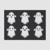 かわいいハロウィン ブラック 様々な表情の幽霊 薄葉紙 (正面)