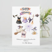 かわいいハロウィン ホリデー カード とうもろこし 魔法使い (スタンド正面)