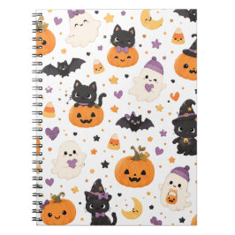 かわいいハロウィン 猫 おばけ かぼちゃ コウモリ ノートブック