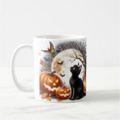 かわいいハロウィン 猫 かぼちゃ おばけ マグカップ (左)