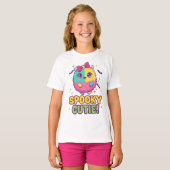 かわいいハロウィンTシャツ コウモリとドクロの蝶ネクタイ Tシャツ (正面フル)