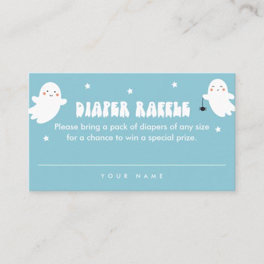 かわいいハロウィーンおむつラッフルチケットカード 名刺 (正面)