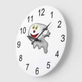 かわいいハロウィーンかわいい幽霊ウォールクロック ラージ壁時計 (傾斜)