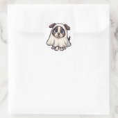 かわいいハロウィーンかわいい幽霊犬のコスチューム ラウンドシール (バッグ)