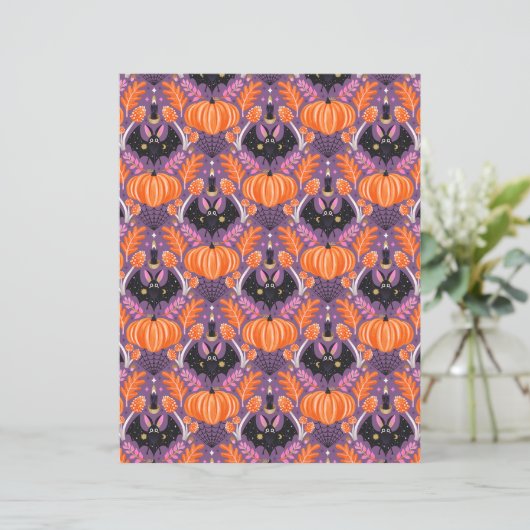 かわいいハロウィーンこうもりとカボチャスクラップブック紙 (スタンド正面)