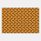 かわいいハロウィーンこうもりパターン ラッピングペーパーシート (正面)