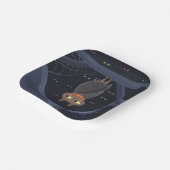 かわいいハロウィーンこうもりブラック&オレンジ ペーパープレート (傾斜あり)