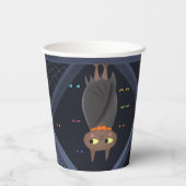 かわいいハロウィーンこうもりブラック&オレンジ 紙コップ (裏面)