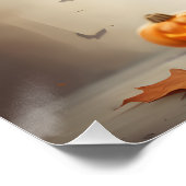 かわいいハロウィーンこうもりhb4光沢ポスター ポスター (コーナー)