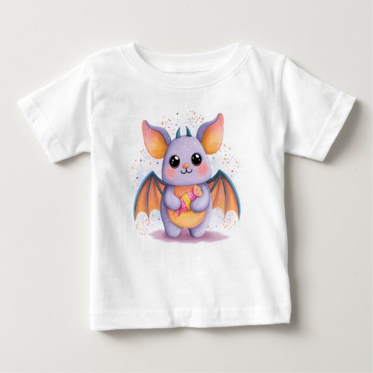 かわいいハロウィーンこうもりTシャツ ベビーTシャツ (正面)