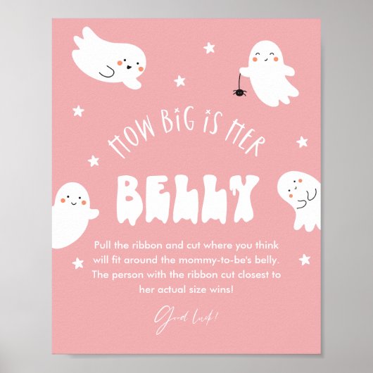かわいいハロウィーンどのように大きい彼女の腹ベビーゲーム ポスター (正面)