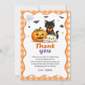 かわいいハロウィーンのお誕生日お礼カード 招待状 (正面)